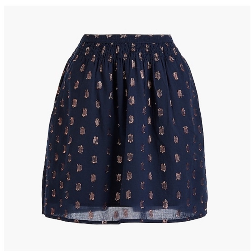 J. Crew Smocked Waist Polka Dot Skirt